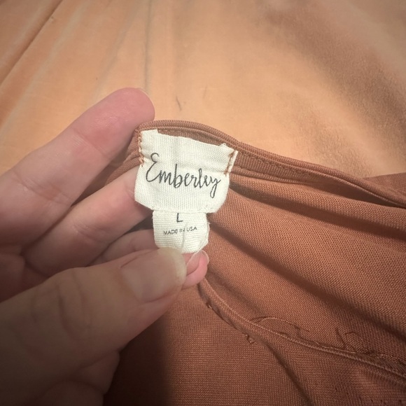 Emberley Terracotta Ruffle Hem Cotton Dress – Size Large - Picture 2 of 3